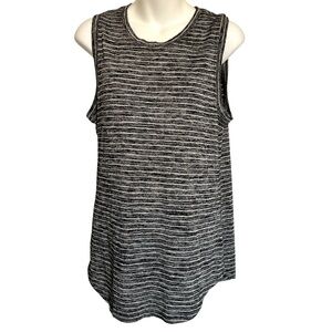 Athleta Women’s Black, Gray, White Striped Tank Size M